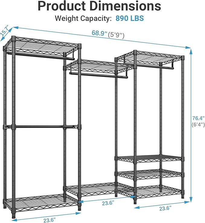 VIPEK V5 Portable Closet Wardrobe Heavy Duty Clothes Rack, Freestanding - Image 5