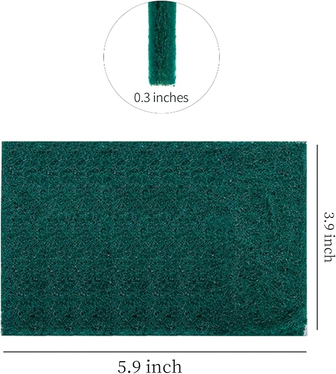 Heavy Duty Scour Pads Sponge Dish Scrubber Non-Scratch Green Reusable Household - Image 2
