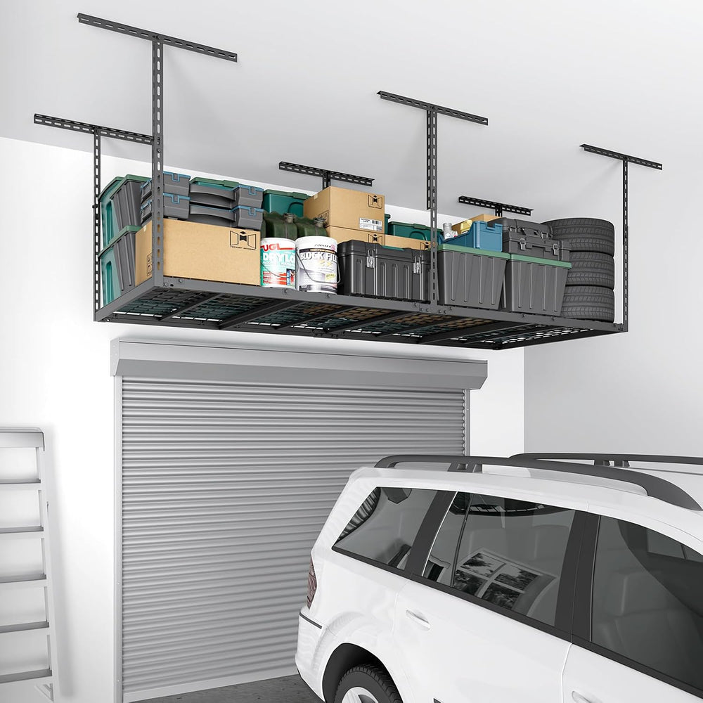 3x8 FT Overhead Garage Storage Rack,750LBS Weight Capacity