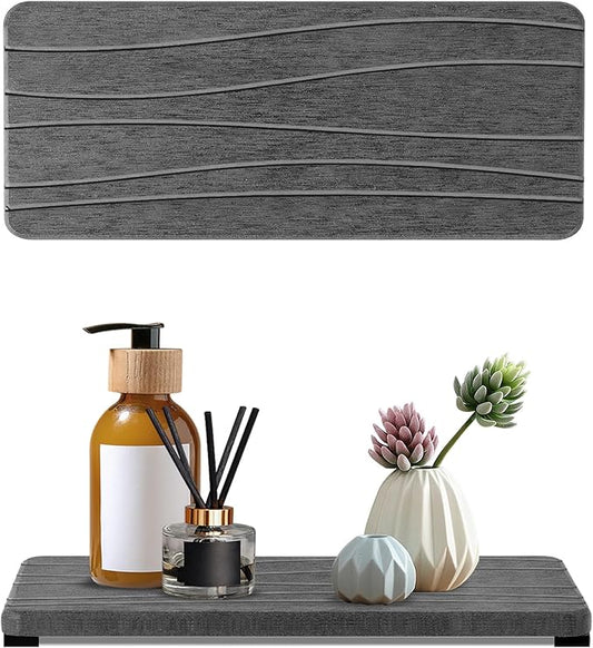 2PCS Water Absorbing Stone Tray, Fast Drying Stone Sink Tray, Water Absorbent by Unknown