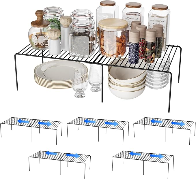 Expandable Storage Shelf, Pantry Organizers and Storage, Adjustable Rustproof by DPZM