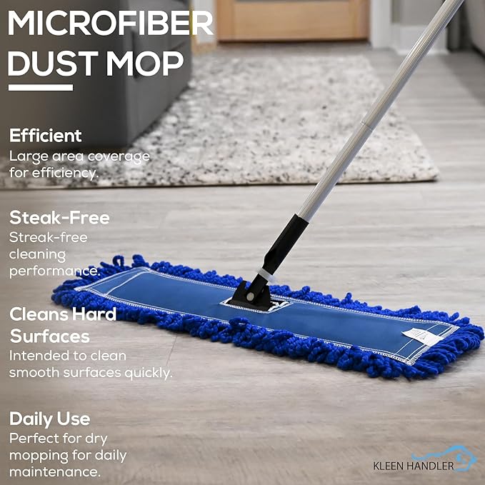 Kleen Handler 24 inch Microfiber Dust Mop | Medium Washable Commercial Mop Head - Image 5