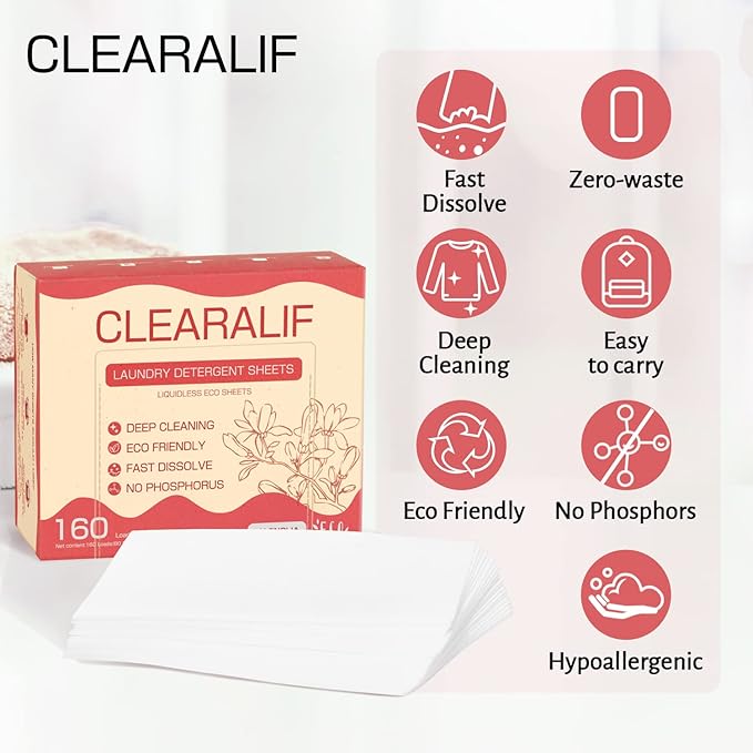 CLEARALIF Laundry Detergent Sheets Up to 160 Loads, Magnolia - Image 3
