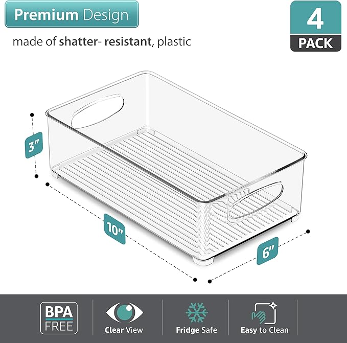 Sorbus Stackable Refrigerator Organizer Bins - Image 4