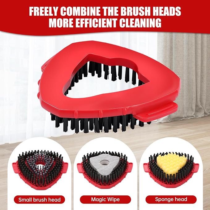 2 Pcs Spin Mop Replacements Scrub Brush and 1 Mop Base - Image 2