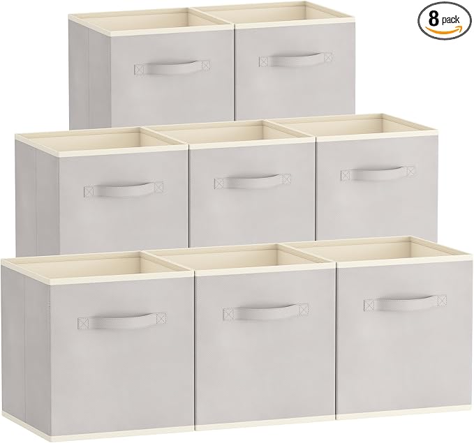 Lifewit 11 Inch Cube Storage Bins, 8 Packs Storage Cubes Foldable Decorative by Lifewit
