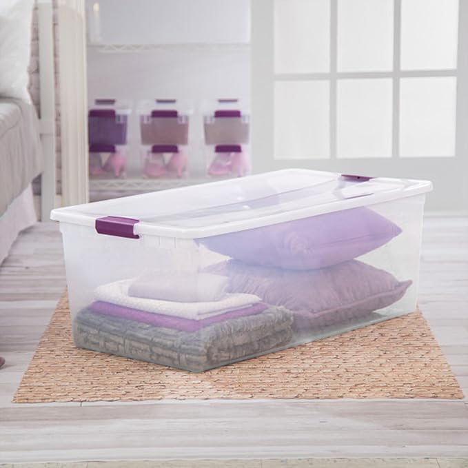 Sterilite 8-Pack 110 Quart ClearView Latch Box, Stackable Organizer Bins - Image 6