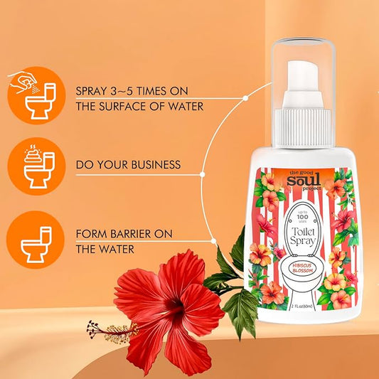 Toilet Spray, Hibiscus Blossom, Bathroom Toilet Odor Eliminator, Air Freshener - Image 2
