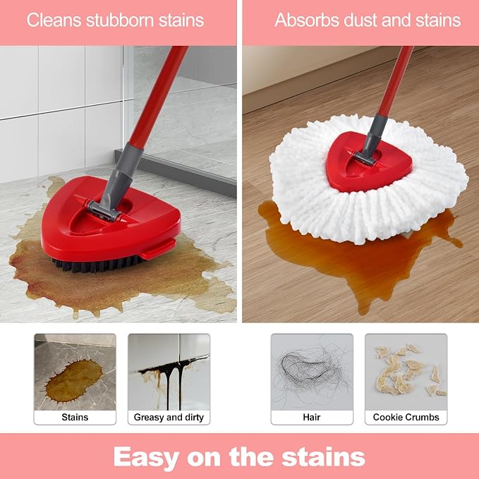 Spin Mop Heads Replacements for O Ceda EasyWring 1-Tank System, 3 Microfiber - Image 4