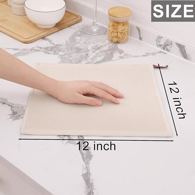 Homaxy 100% Cotton Waffle Weave Dish Cloths - Image 6