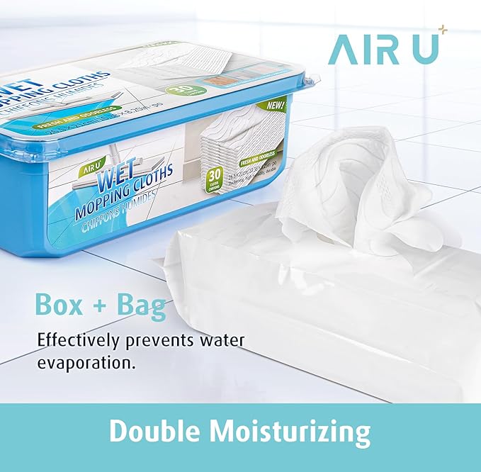 AIR U+ Wet Pads Refill for Swiffer Sweeper Wet Mopping Cloth, Unscented - Image 3