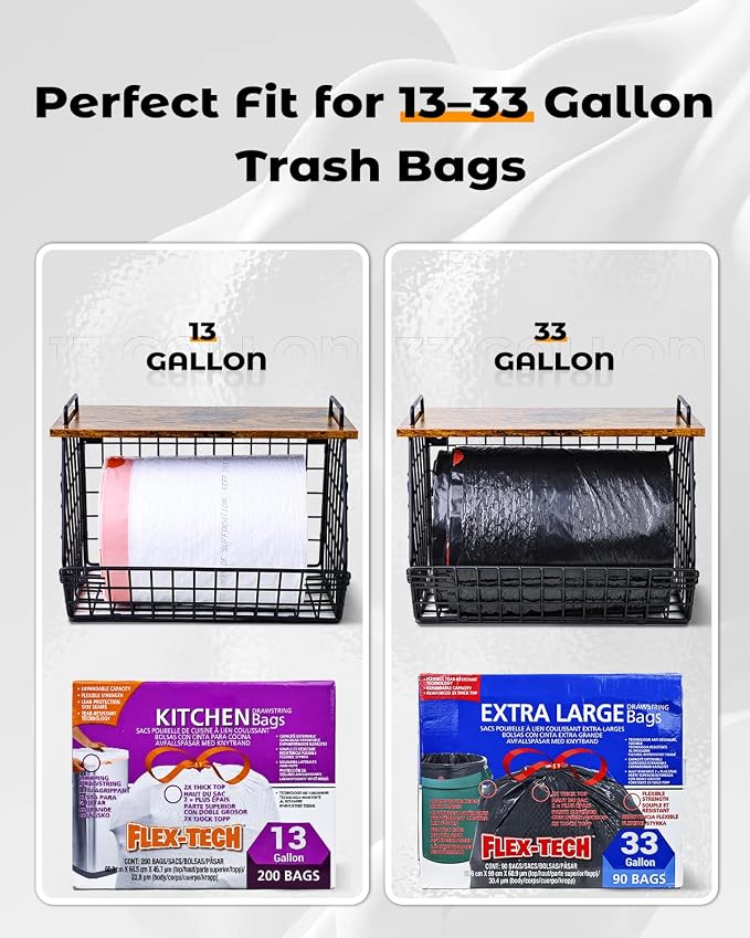 Extra Large Trash Bag Holder Under Sink, Wall Mounted Garbage Bag Dispenser - Image 2