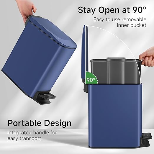 TIPGO Slim Bathroom Trash Can - Image 2