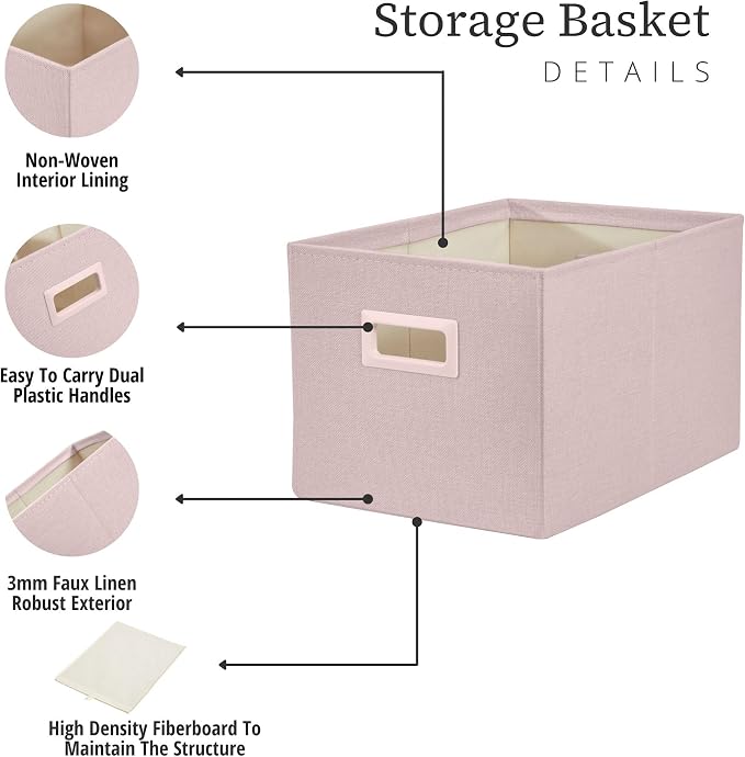 DECOMOMO Storage Bins for Shelves Robust Fabric Closet Bins for Shelves Toy - Image 7