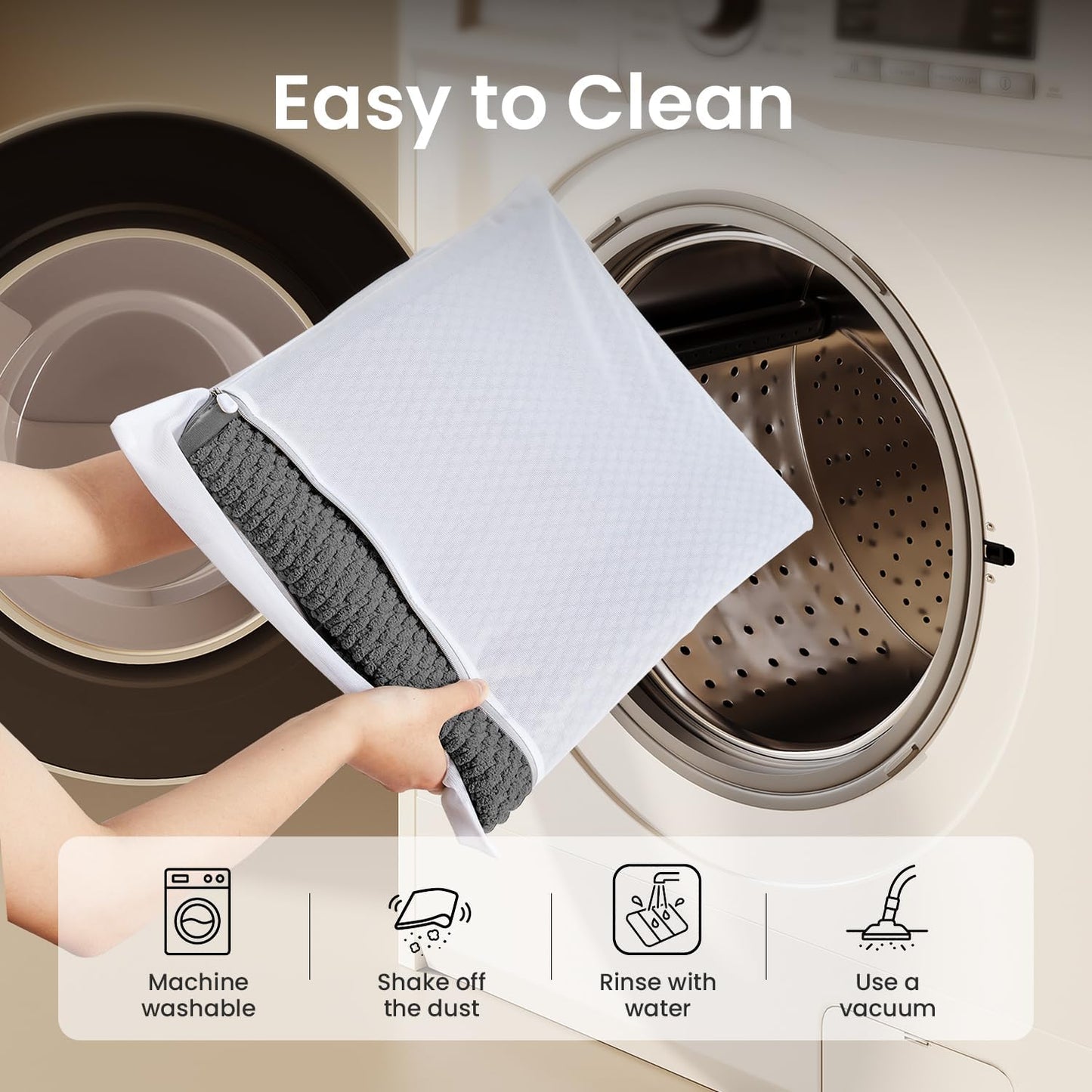 TYUU Bathroom Rugs Sets 2 Piece, Non Slip & Washable Bath Mat Set, Super Absorbent Quick Dry Bathroom Mat Set, Soft Low Pile for Tub & Shower, 16"x24" & 16"x24", Dark Grey