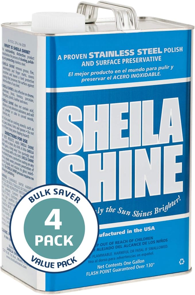 Sheila Shine 4 x 1 Gal. Can Stainless Steel Cleaner and Polish, Protects - Image 2