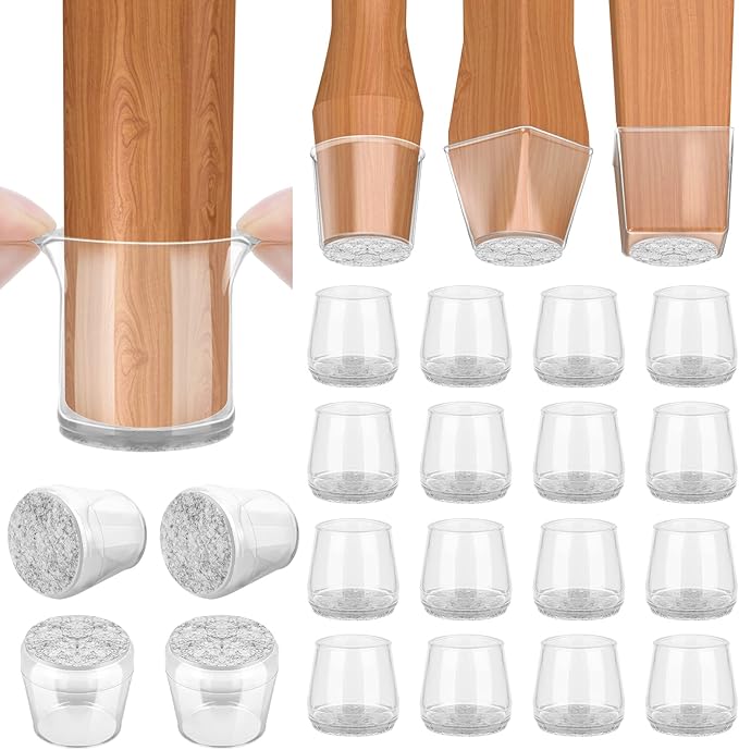 BALEINE 16 Pack Silicone Chair Leg Floor Protectors, Stool Leg Protectors Cap by BALEINE