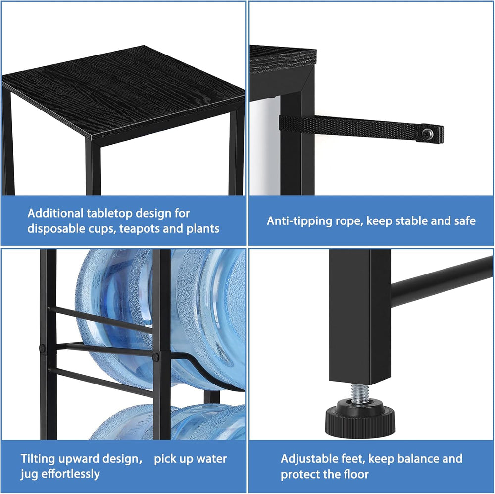 smusei 5 Gallon Water Jug Holder Heavy Duty 4 Tier Water Bottle Holder with S...