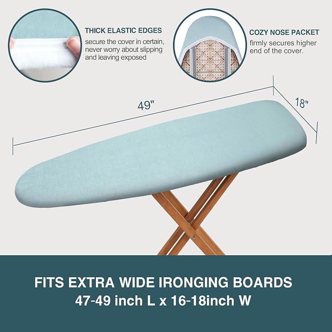 Extra Wide Ironing Board Cover and Pad, 18X49 Reflective Silicone Ironing Board - Image 5