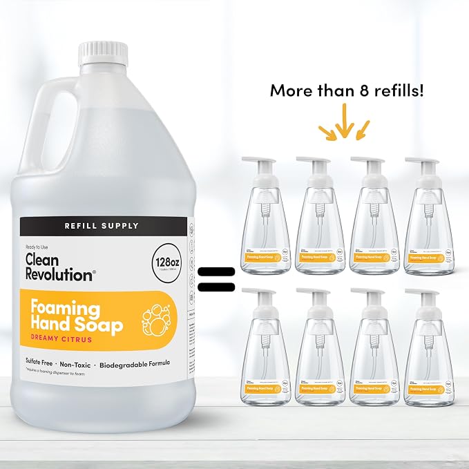 Clean Revolution Foaming Hand Soap Refill Supply Container, Ready to Use Formula - Image 5
