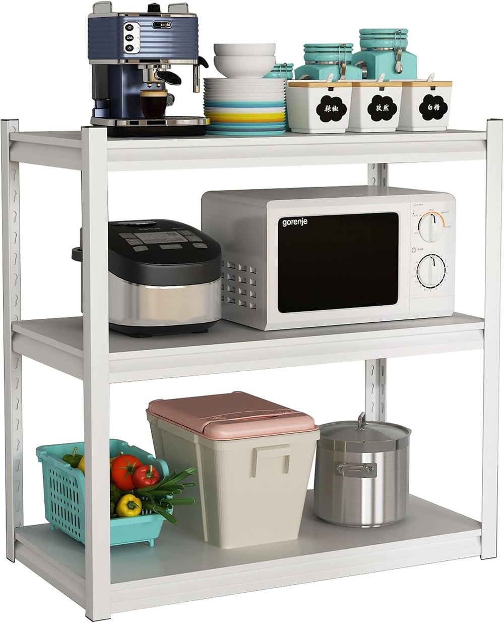 Garage Shelving Adjustable 3 Tier Heavy Duty Metal Storage Shelves Adjustable...