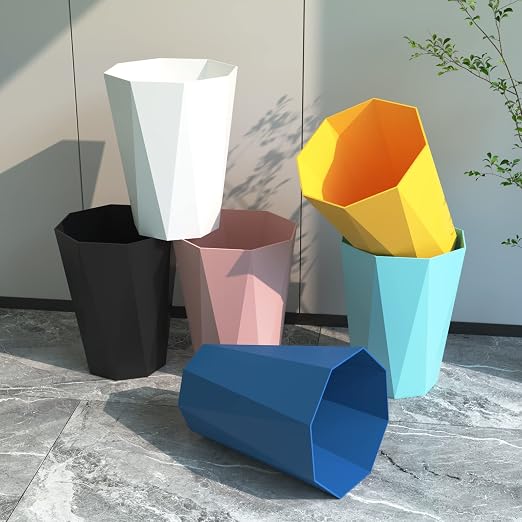 6pcs Trash Can Wastebasket Plastic 2.6 Gallon Garbage Can Container Rubbish - Image 2