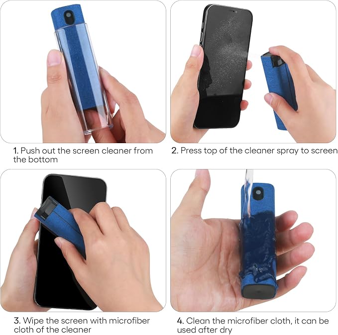 Fingerprint Proof Screen Cleaner, 3 in 1Touchscreen Mist Cleaner Spray Wipe - Image 2