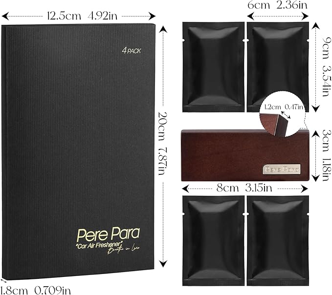 4 Refreshing Scent Bags Wood Car Air Freshener Vent Clip- Natural Scent Diffuser - Image 5
