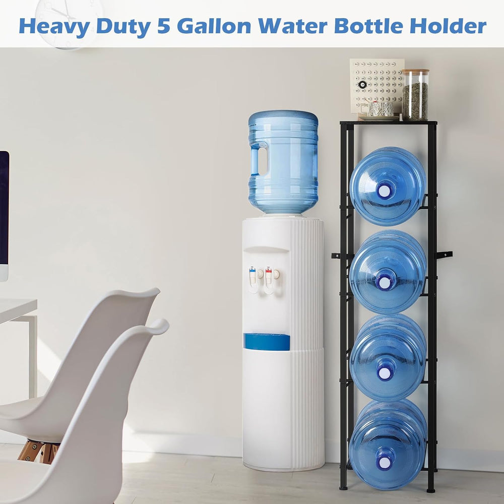 smusei 5 Gallon Water Jug Holder Heavy Duty 4 Tier Water Bottle Holder with S...