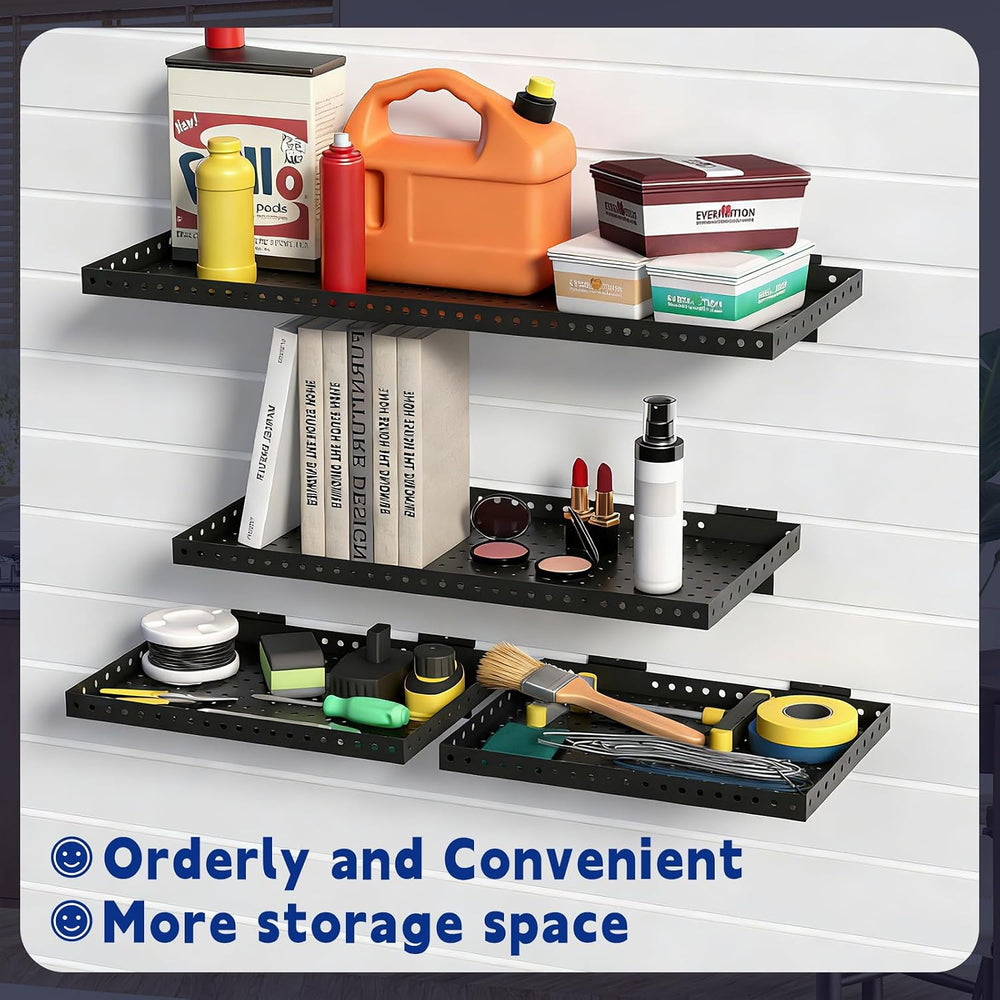 Heavy Duty Slatwall Shelf 16x12Inch, Steel Slatwall Accessories Storage Rack ...