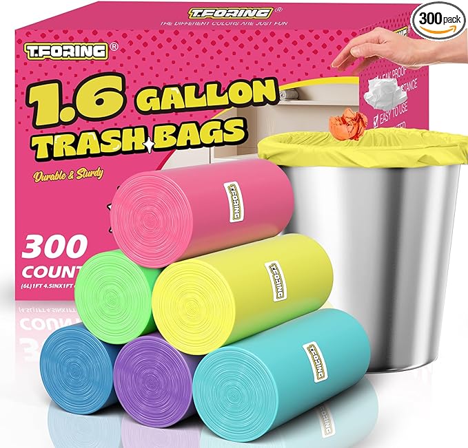 300 Count 1.6 Gallon Mini Trash Bags by TFORING%C2%AE