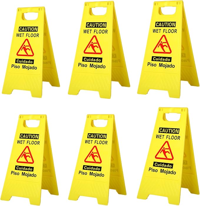 CERLMLAND wet floor signs 6 piece double-sided sign Widely used in various by CERLMLAND