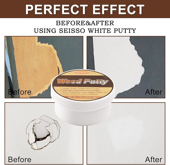 SEISSO Wood Putty, Water-Based Woods Filler, Woods Filler Paintable, Wooden - Image 3