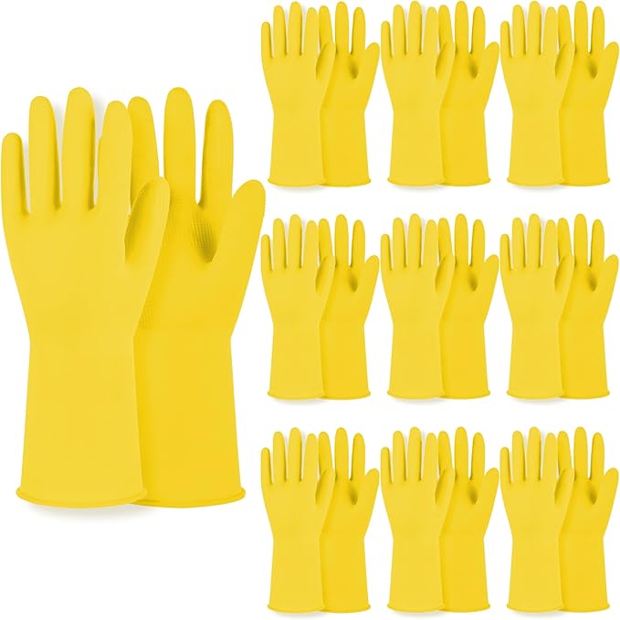 MAMISON 10 Pack Simple and Short Hands Gloves, Reusable Non-Slip Rubber Gloves by QualityKitchenandHome