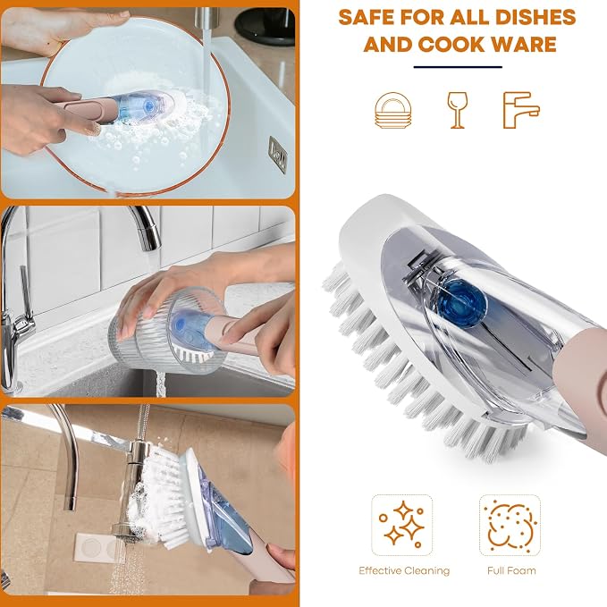 Soap Dispensing Replacement Dish Brush Storage Set - Image 6