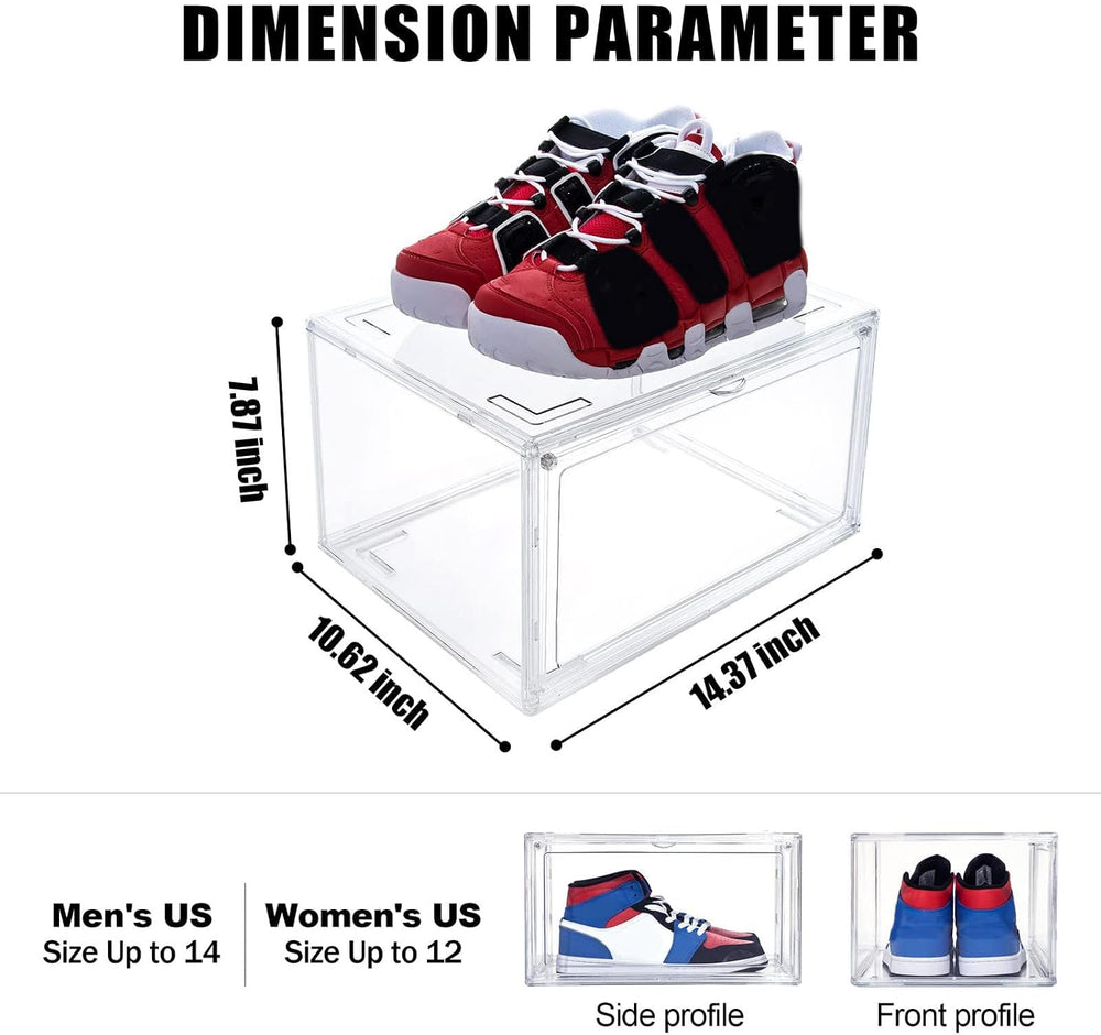 12 Pack Shoe Boxes,Acrylic Shoe Display Box,Stackable clear shoe box,Clear Pl...