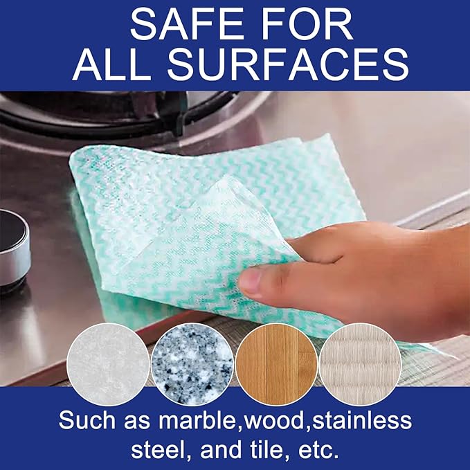 100 Count Disposable Cleaning Towels and Dish Cloths, Super Absorbent Dishcloths - Image 7