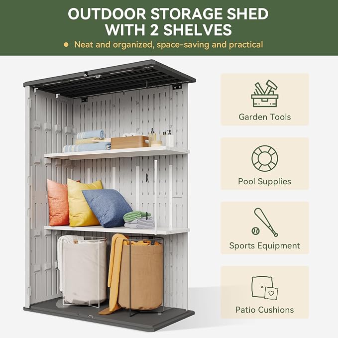 Aoxun 64 Cu.Ft Outdoor Storage Shed - Image 2
