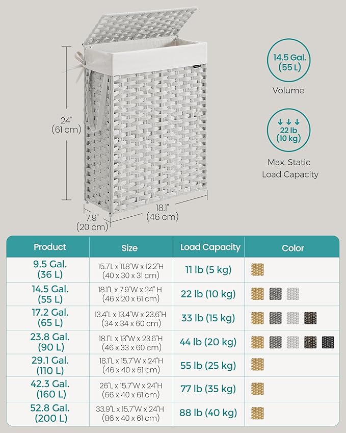 SONGMICS Slim Laundry Hamper - Image 5