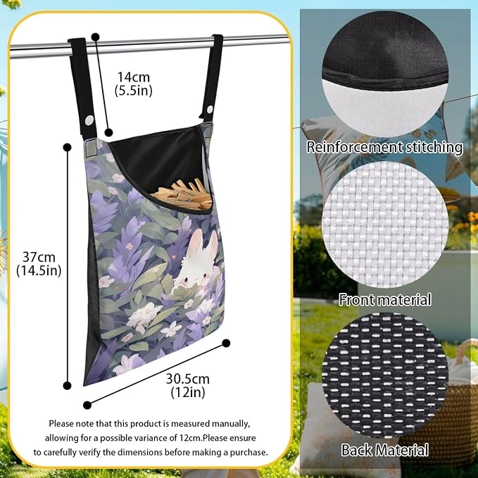 Clothespin Bag for Clothes Pin Holder for Outside and Clothes Line Pins - Image 6
