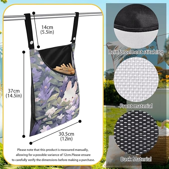 Clothespin Bag for Clothes Pin Holder for Outside and Clothes Line Pins - Image 6