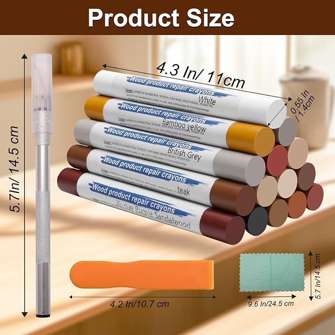 16+4P Wood Filler Sticks with 1P Box, 1P Knife, 1P Scraper and 1P Rag, Pletpet - Image 2