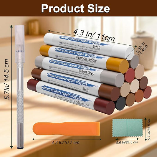16+4P Wood Filler Sticks with 1P Box, 1P Knife, 1P Scraper and 1P Rag, Pletpet - Image 2