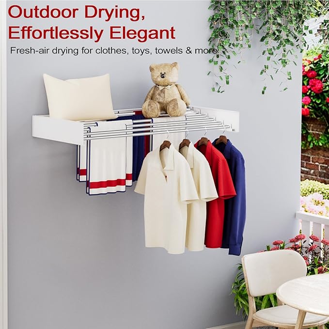 Wall Mounted Drying Rack 40", Foldable Laundry Drying Rack - Image 3