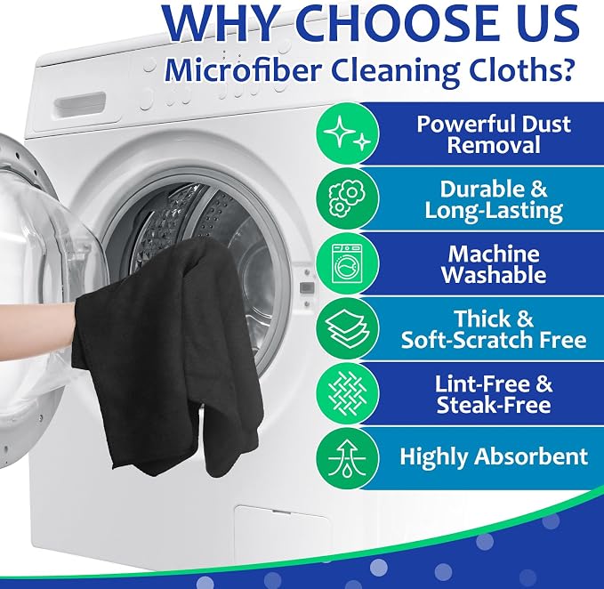 Newwiee 3 Pcs Extra Large Microfiber Cleaning Cloth 30" x 20" Washable Reusable - Image 4
