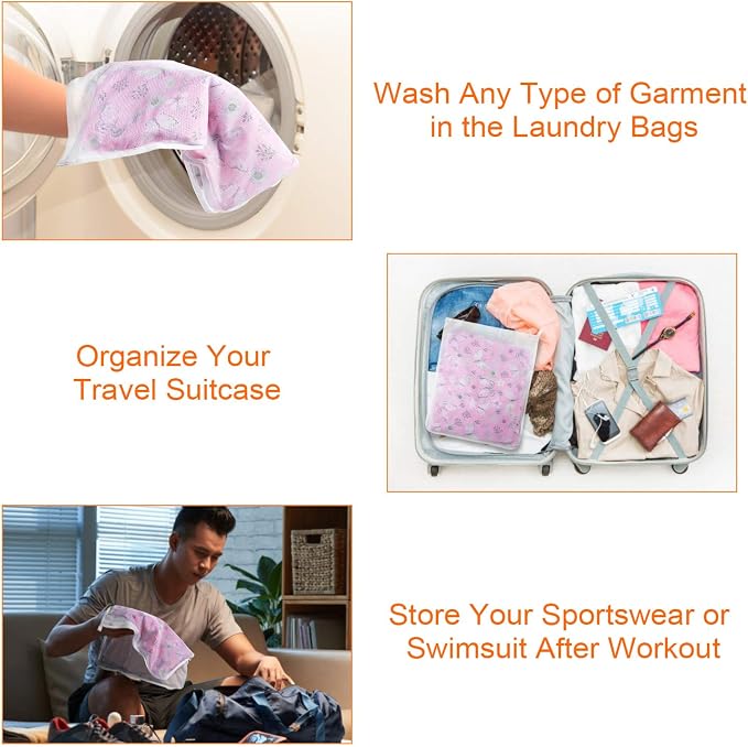 Reusable Mesh Laundry Bags, Delicates Garment Washing Bags - Image 7