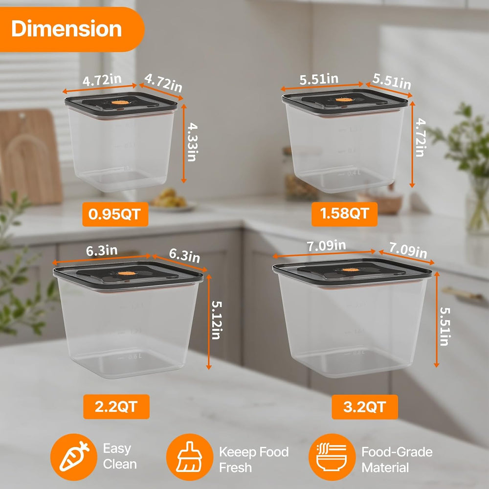 8 Pack Food Storage Containers with Lids；BPA-Free Cereal, Rice, Flour, Pasta ...