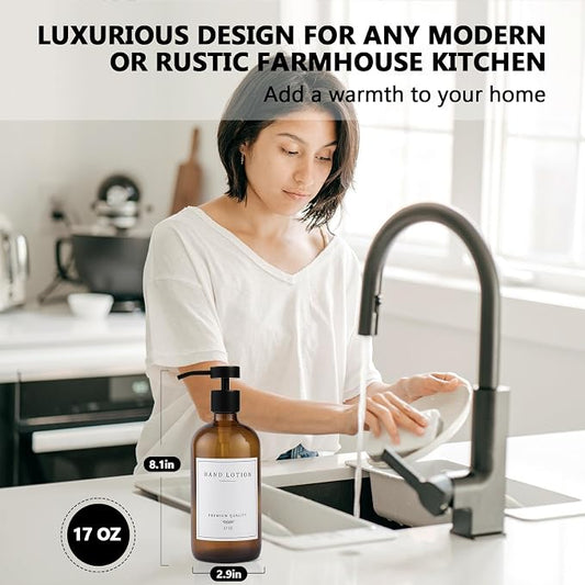 Amber Glass Soap Dispenser - Image 2
