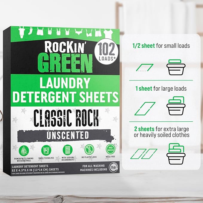 Rockin' Green Travel Laundry Detergent Sheets Unscented - Image 5