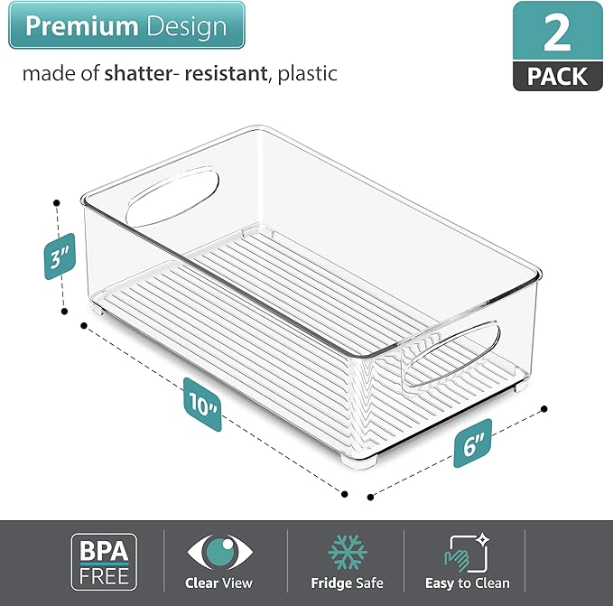 Sorbus Stackable Refrigerator Organizer Bins - Image 4